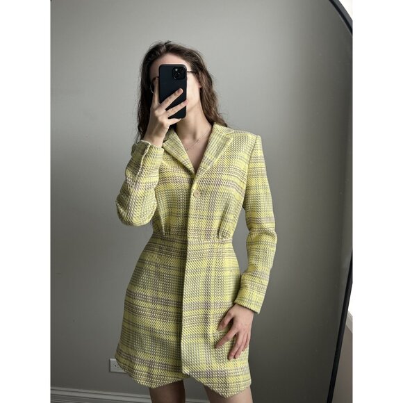 & Other Stories Los Angeles Atelier Yellow Patterned Coat – Feminine Chic Statem - Picture 3 of 10